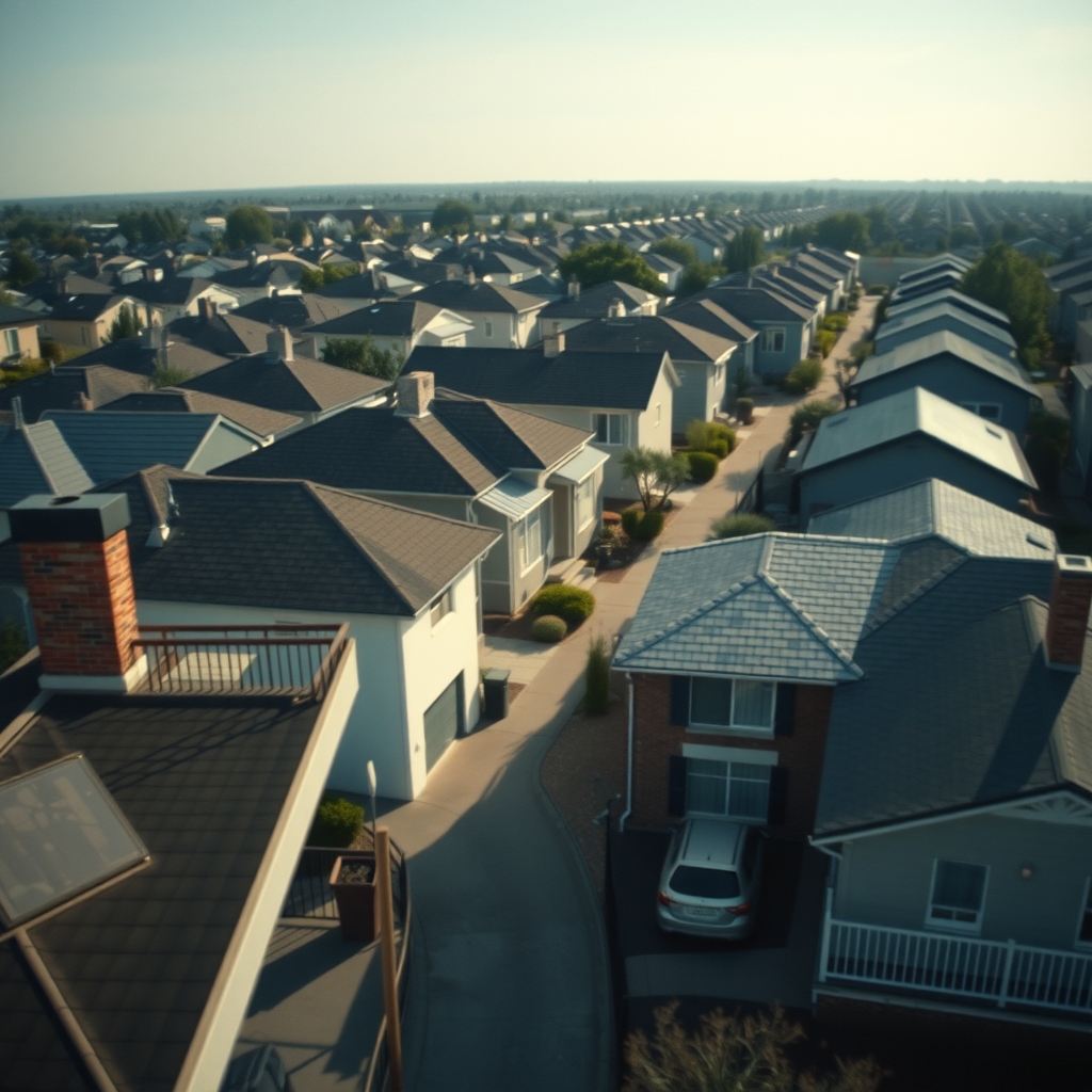 Aerial view of homes used to scope your property